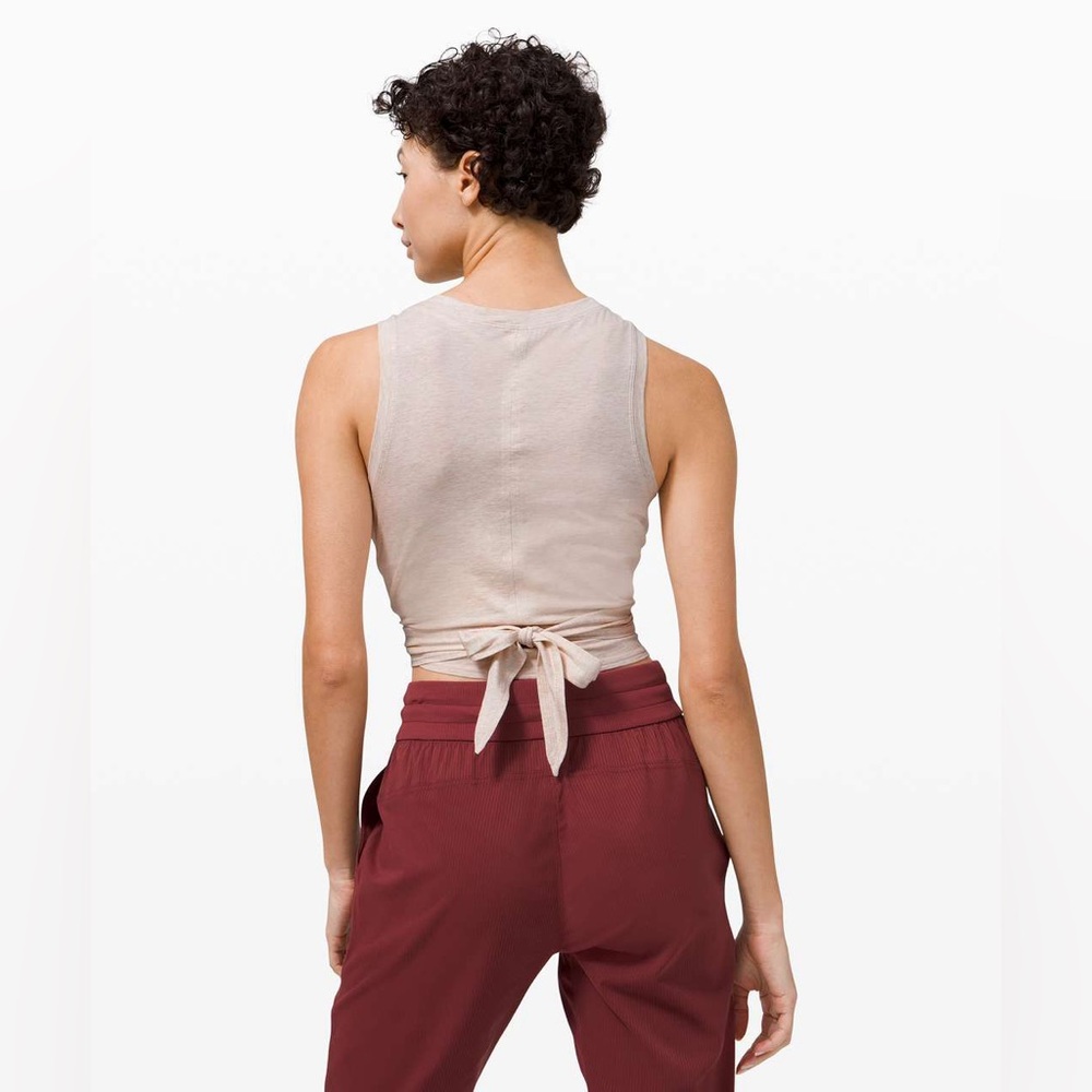 Lululemon Time to Restore Tie Tank Top Shirt Neutral Tan Color Size 8 468
